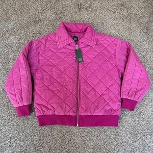 NWT Pink Quilted Cropped Bomber Jacket | Y2K Indie | Small